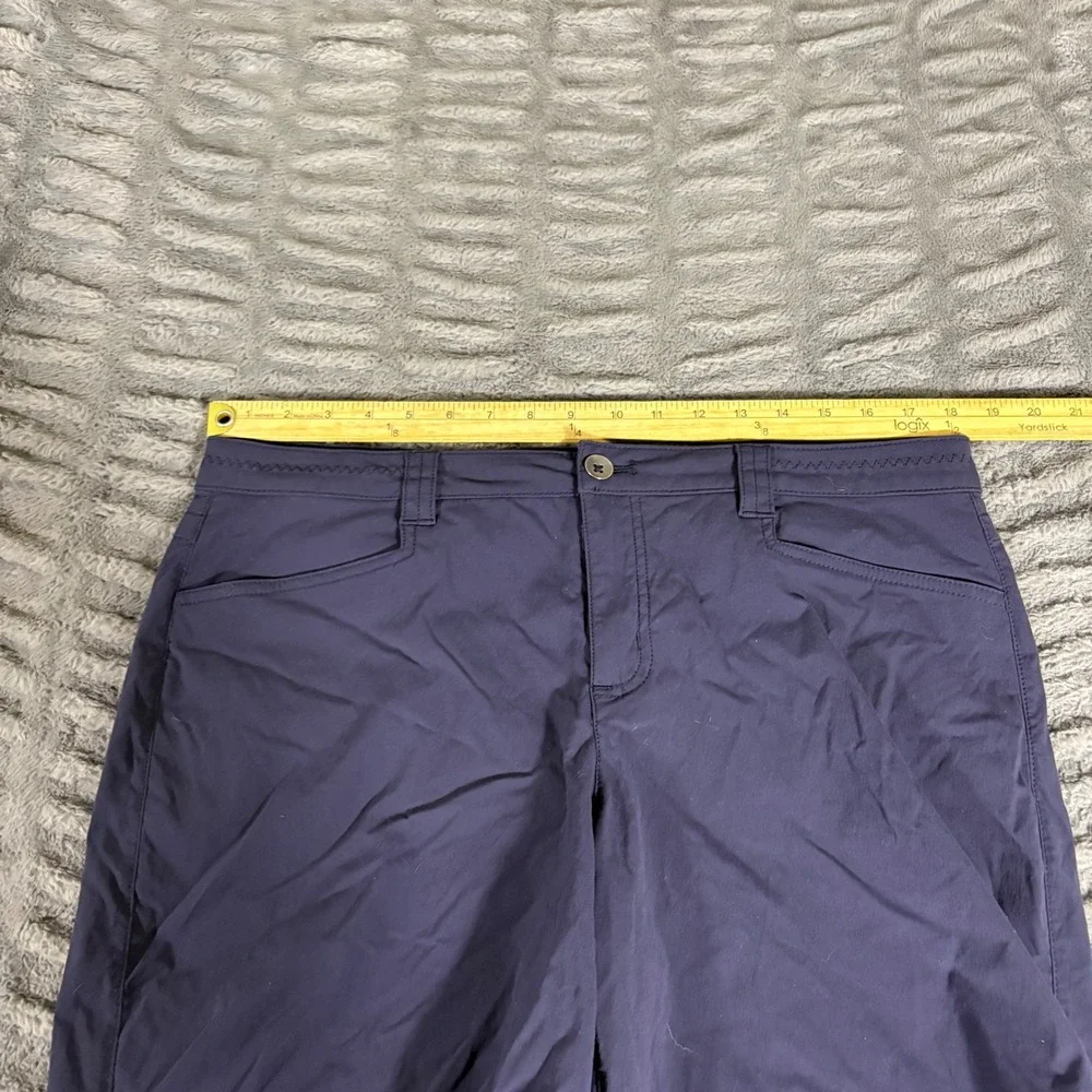 Eddie Bauer Womens 14 Navy Blue Hiking Shorts Nylon Spandex Stretch Outdoor